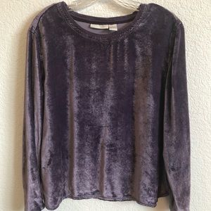 J Jill Velour Long Sleeve Top